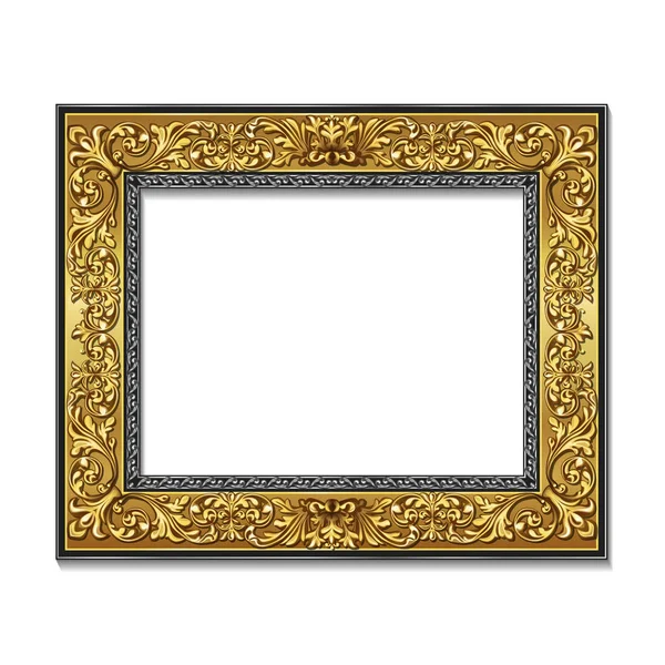 Frame gouden kleur met schaduw — Stockvector