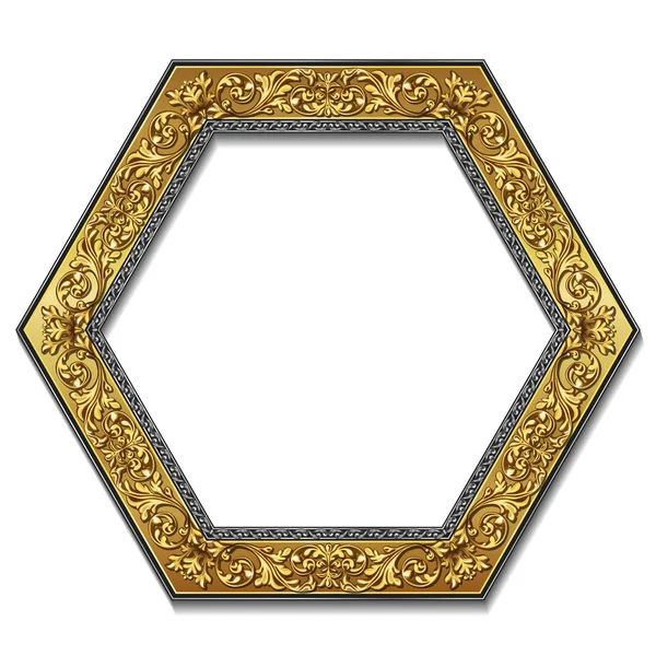 Rahmen goldene Farbe mit Schatten — Stockvektor