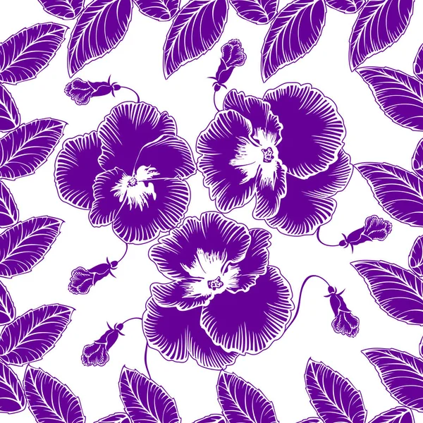 Seamless pattern with flowers violets — Stock Vector