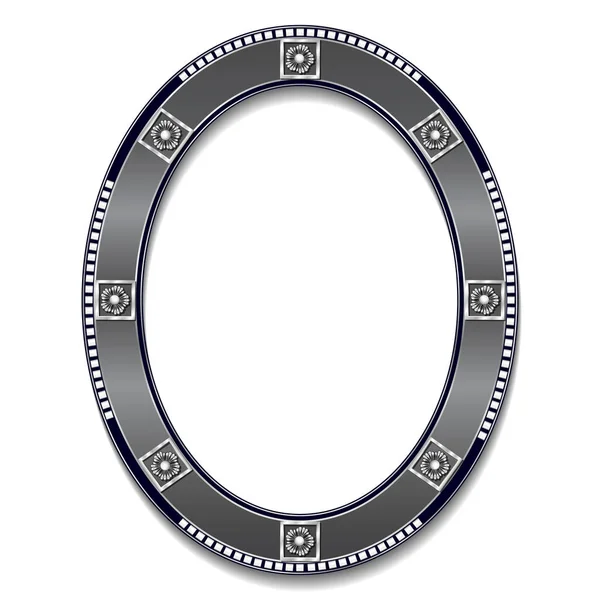 Round frame silver color with shadow — Stock Vector