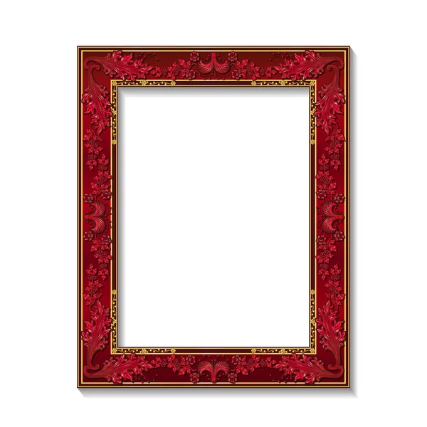 Frame ruby color with shadow — Stock Vector