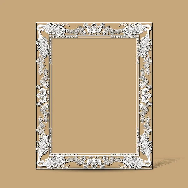 Gesneden vintage frame gemaakt van papier foto met schaduw — Stockvector