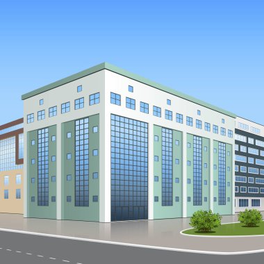 giriş ve bir yansıma ile ofis binası