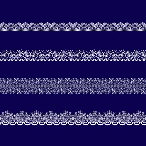 Ensemble de rubans en dentelle blanche — Image vectorielle