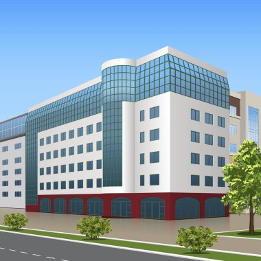 giriş ve bir reflectio ile ofis binası