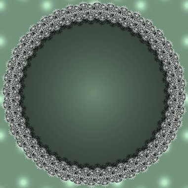 yuvarlak beyaz dantel çerçeve gölge