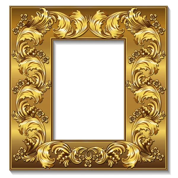 Frame gouden kleur met schaduw — Stockvector