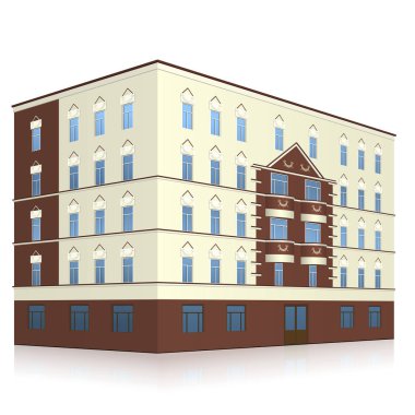 Ofis Binası giriş ve beyaz arka plan yansıması ile