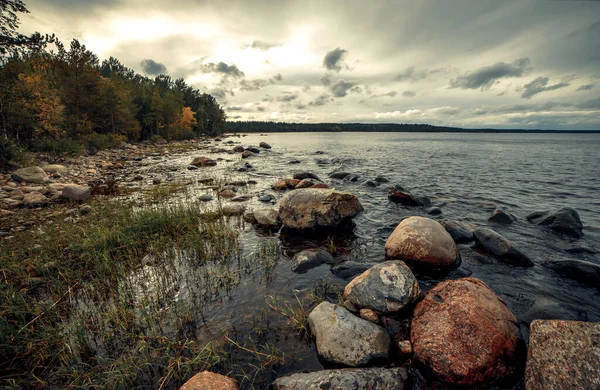 Huge Stones Coast Lake Ladoga — Stock Photo, Image