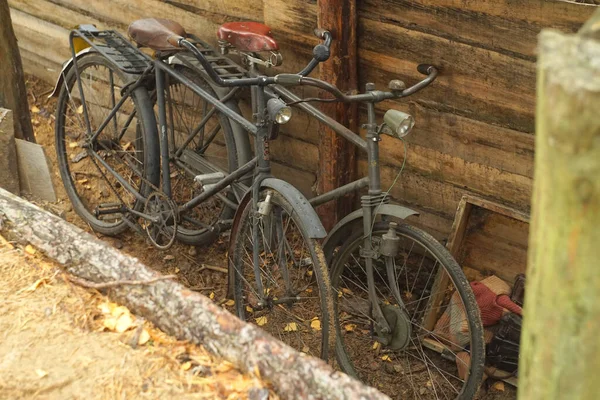 Vintage Rowery Wojny Światowej Okopach — Zdjęcie stockowe