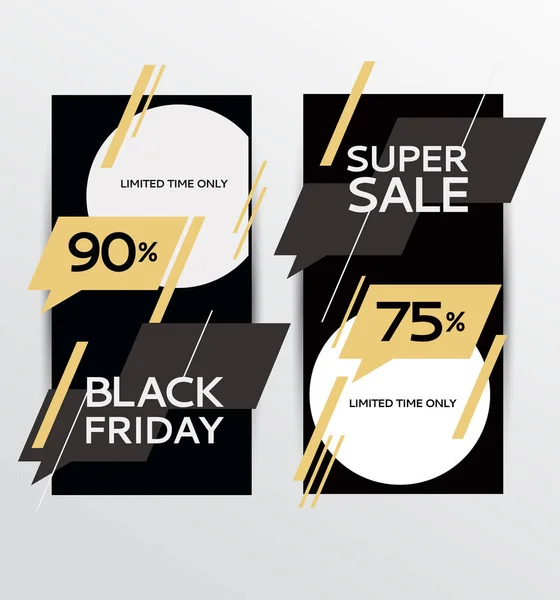 Black Friday Sale. Banner de plantilla de diseño. Ilustración vectorial — Vector de stock