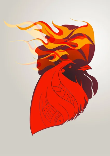 Coq de feu symbole de l'année 2017 — Image vectorielle