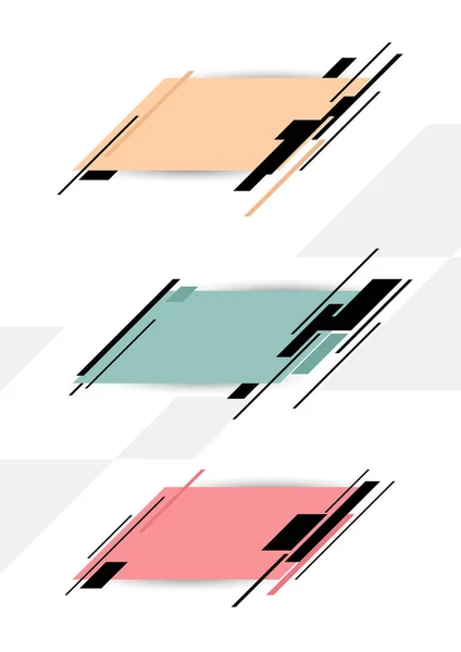 Set di forme vettoriali colorate. Bandiere vettoriali astratte . — Vettoriale Stock