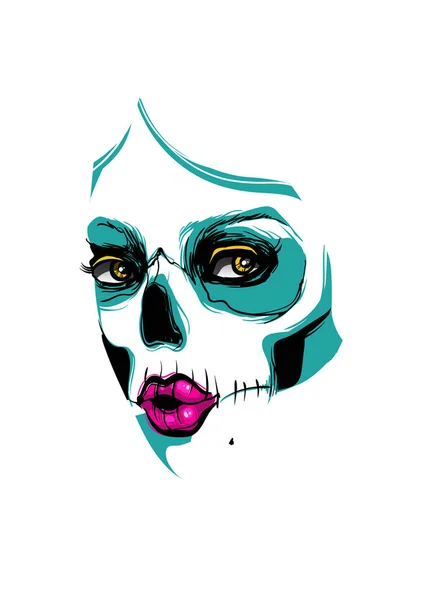 Zombie chica retrato — Vector de stock