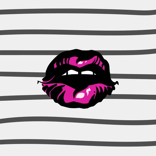 Sexy lippen van de vrouw. Zoete kus — Stockvector
