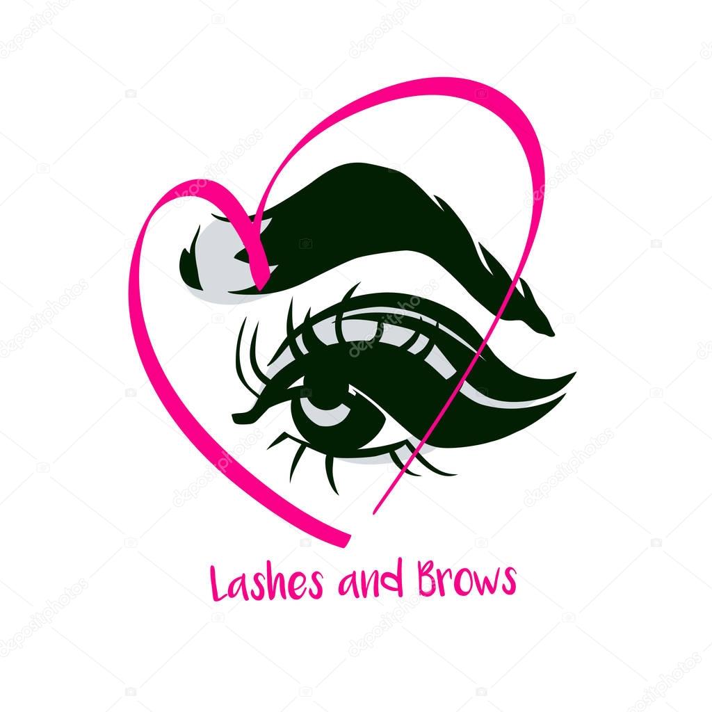 Women Eye and Eyebrows Makeup. Lashes and Brows