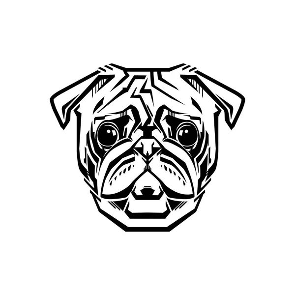 Vector Illustrated portrait of Pug — Stock Vector