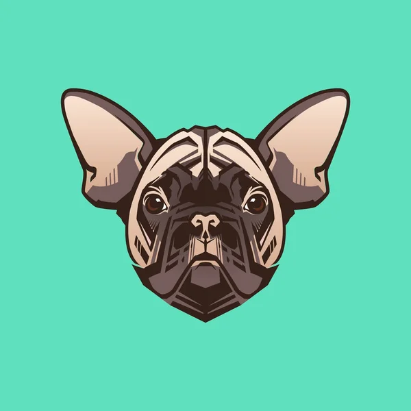 Vector primer plano retrato de Bulldog francés — Vector de stock