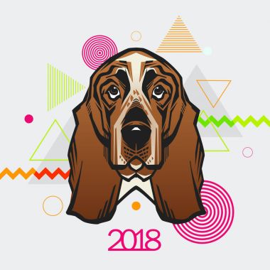 Köpek 2018 yeni yılın bir semboldür.