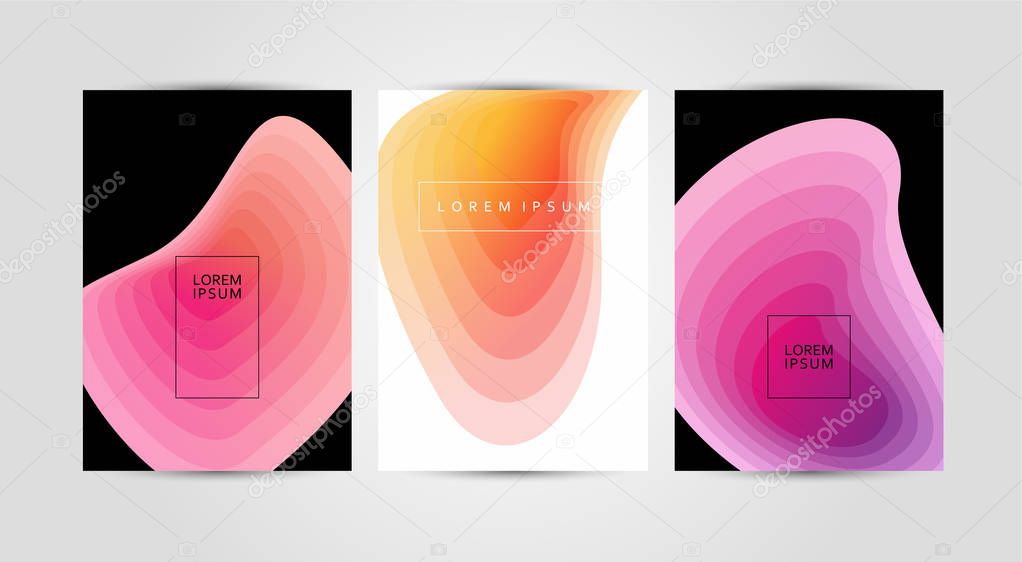 PrintAbstract covers set. Colorful vector shapes. Eps10 vector.