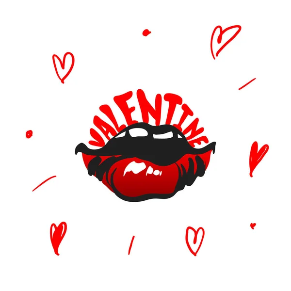 Labbra Sexy Valentine Illustrazione Vettoriale — Vettoriale Stock