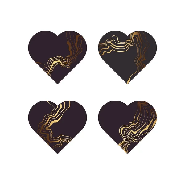 Набір Сердець Текстурою — стоковий вектор