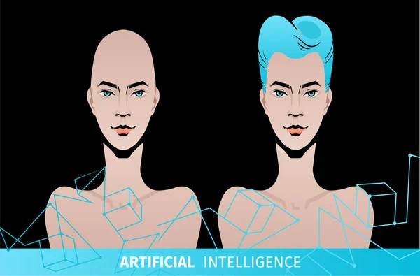 Concept Intelligence Artificielle Vecteur — Image vectorielle