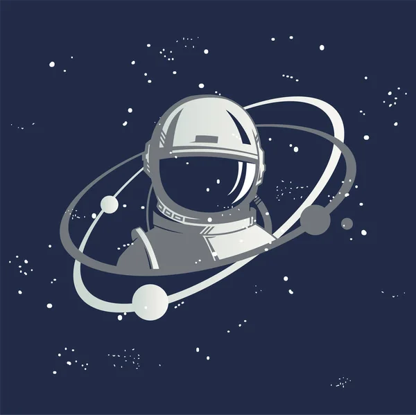 Astronauta Ilustración Espacial Vector — Vector de stock