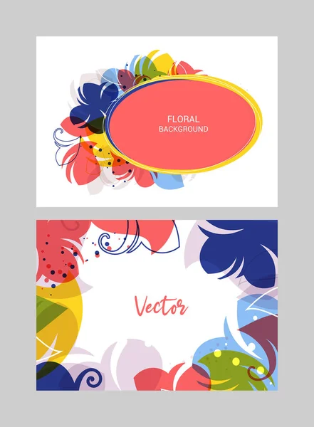 Fondo Colorido Con Hermosas Flores Multicolores Banners Carteles Plantillas Diseño — Vector de stock