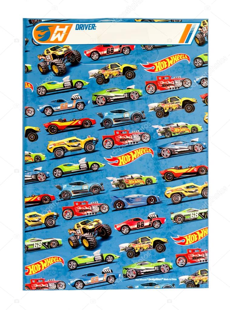 Winneconne, WI -29 January 2017:   Hot Wheels loot bag on an isolated background.