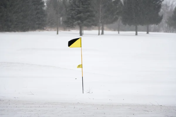 Bandera de golf nieve — Foto de Stock