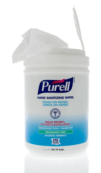 Winneconne March 2020 Package Purell Hand Sanitizing Wipes Isolated Background — Stock Photo, Image