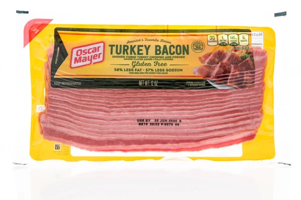 Winneconne April 2020 Package Oscar Mayer Turkey Bacon Isolated Background — Stock Photo, Image