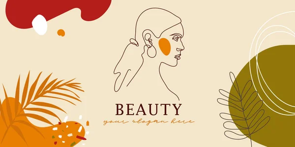 Devamlı çizgiler, bir dizi yüz ve saç stili, moda konsepti, güzel kadın minimalist, tişört için vektör çizimi