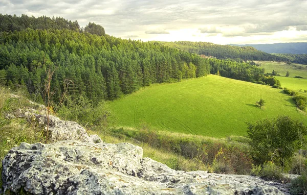 Landschap uitzicht vanaf Spis kasteel in Slowakije — Stockfoto