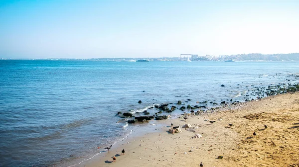 Piękny Błękitny Ocean Pobliżu Lizbony Portugalii — Zdjęcie stockowe