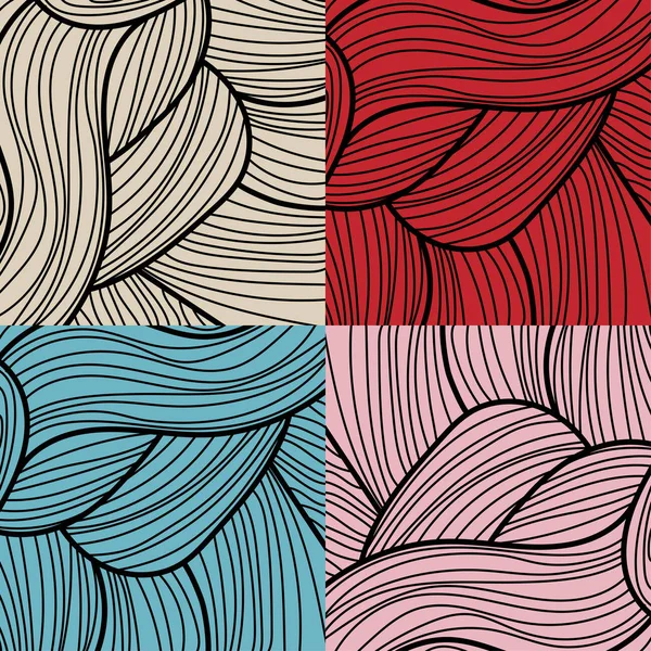 Set of four retro lines patterns — Stock Vector