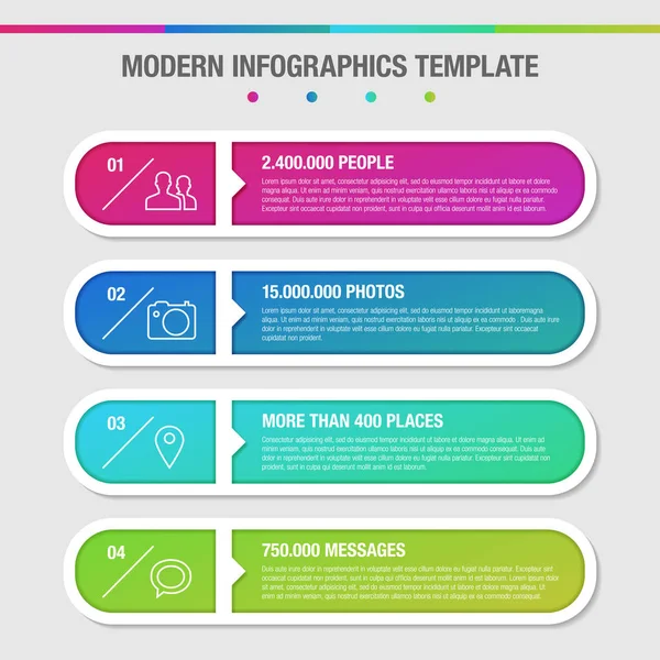 Plantilla de diseño moderno para infografías con iconos — Vector de stock