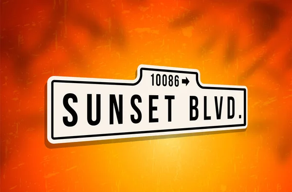 Signo de metal de Sunset Boulevard — Vector de stock