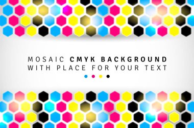 Cmyk altıgenler kökenli soyut Mozaik