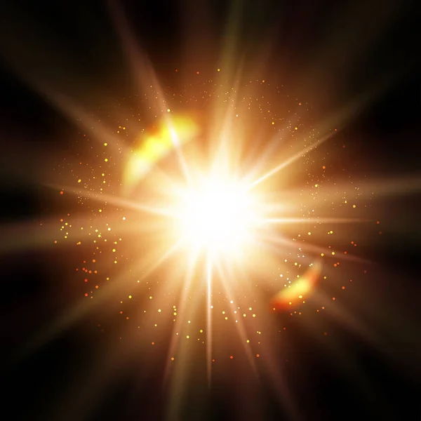 Soleil brillant abstrait ou explosion — Image vectorielle