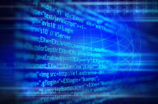 抽象的なコードと抽象的なコンピューターの背景 — ストック写真