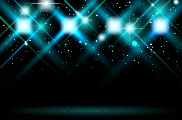 Abstract dark background with shiny stars and lights — Stock Vector