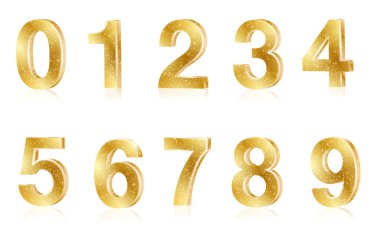 Altın metal parlak sayılar kümesi