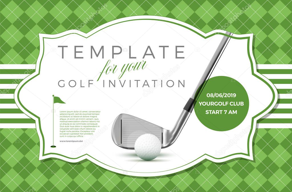 Template for your golf invitation with sample text