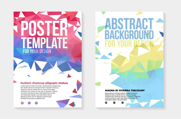 Dvě moderní trojúhelníkové pozadí pro váš design - šablony plakátů — Stockový vektor