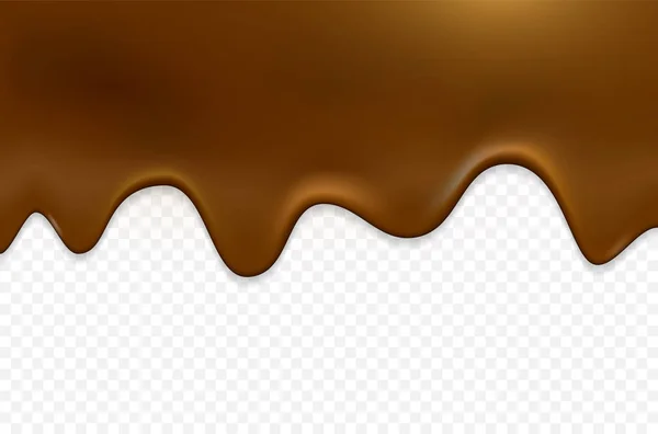 Chocolate fluido sobre fondo transparente — Vector de stock
