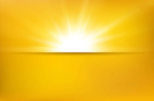 Verão Abstrato Fundo Amarelo Com Raios Sol Linha Divisor Sombra — Vetor de Stock