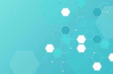 Altıgenli ve metnin yeri olan soyut yeşil mozaik arkaplan - vektör illüstrasyonu