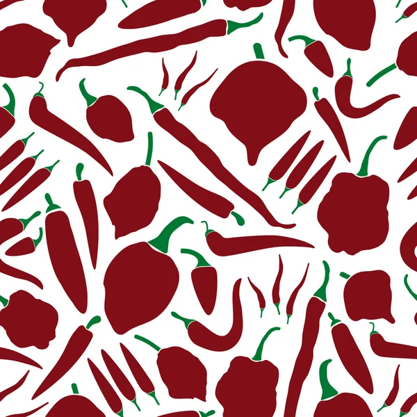 Chiles rojos tipos de chiles picantes patrón simple sin costura eps10 — Vector de stock